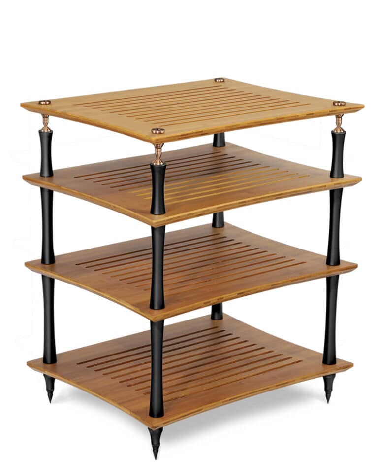 Quadraspire SVT rack with black bamboo shelves.